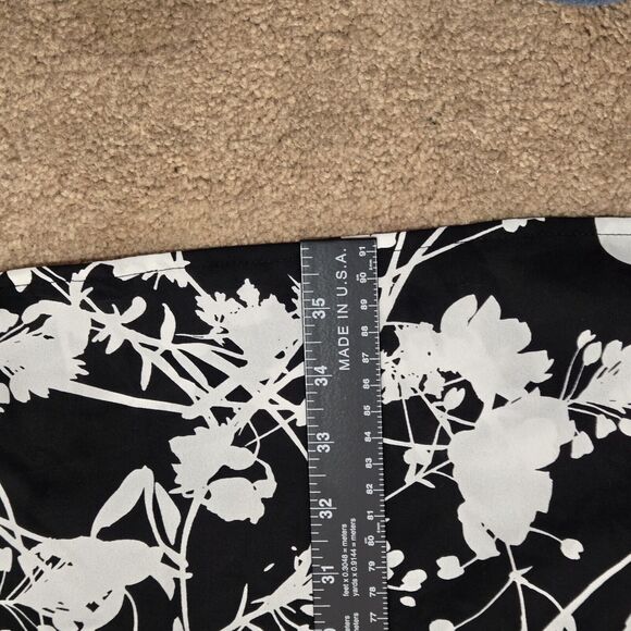 Worthington Womens Dress Black White Floral Lace Up Flutter Sleeve Flowy Large - Picture 8 of 10